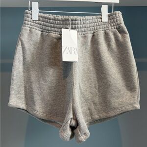 NWT Zara Gray Athletic Sweatshorts. Sz large. Soft. Elastic waist. Brand new!